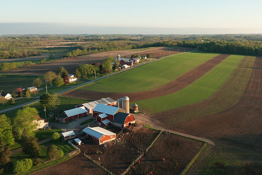 St Clairsville OH - Aerial View of Rural Country in St Clairsville Ohio